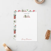 Boek- en bibliotheekleespatroon met botanische mot notitiekaartje (Voorkant / Achterkant in situ)