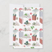 Boek- en bibliotheekleespatroon met botanische mot notitiekaartje (Achterkant)