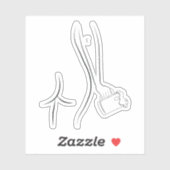 Boek en bier, uur sticker (Vel)