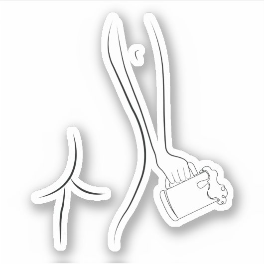 Boek en bier, uur sticker (Voorkant)