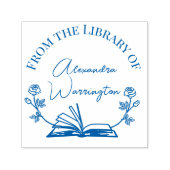 Boek en botanische rozen  #1 Bibliotheekscriptnaam Zelfinktende Stempel (Design)
