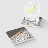 Boek en brief stenen onderzetter (Zijkant)