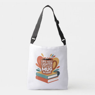 Boek en drank gelukzaligheid crossbody tas