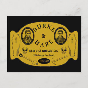 Boek en hare-bed en ontbijt briefkaart