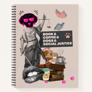 Boek- en koffie- en Honden en sociale rechtvaardig Notitieboek