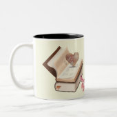 boek esthetiek met hartkaart & botanisch tweekleurige koffiemok (Links)