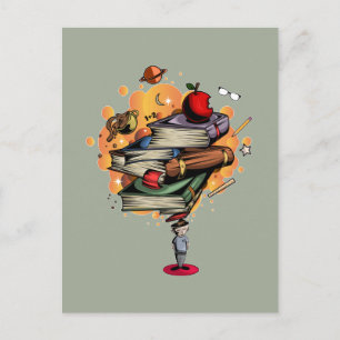 Boek Geleerd Briefkaart