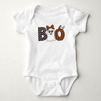 Boek Halloween Ghost en Plaid Pumpkin Romper