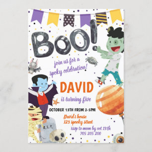 Boek Halloween Kids Verjaardagsfeest Spooky Kostuu Kaart