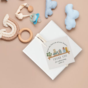 Boek het Baby shower van het Schuif Licht Neutraal Bedankjes Labels