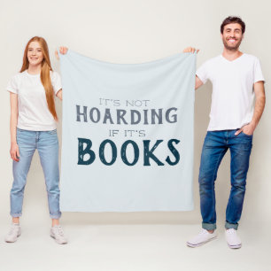Boek Hoarding Funny Blue Grey Book Loverish Bookis Fleece Deken