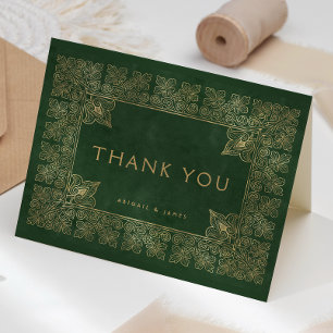  Boek Hoesje Green Gold Wedding Bedankkaart