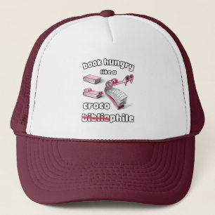 Boek Hungry Like A Croco Bibliophile Tekening Trucker Pet