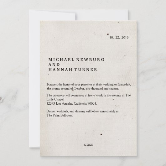  boek huwelijksuitnodiging kaart (Voorkant)