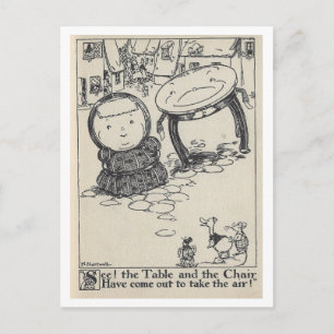 boek Illustratie Tafelstoel Briefkaart