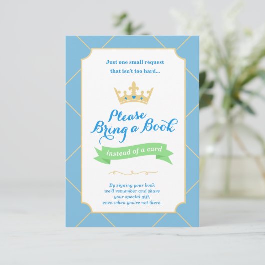 Boek in plaats van Kaart | Baby shower van de klei (Staand voorkant)