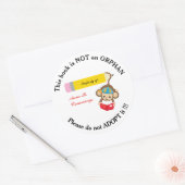 Boek is geen orphan alstublieft geen aap ronde sticker (Envelop)