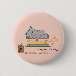 Boek Kat Ronde Button 5,7 Cm