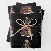 Boek Kerstboom Leraar Bibliothecaris Kerstvakantie Inpakpapier Vel (In situ)