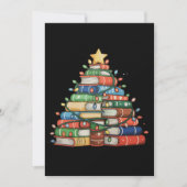 Boek Kerstboom Lichten Leraar Bibliothecaris Lees Feestdagenkaart (Voorkant)