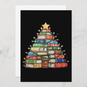 Boek Kerstboom Lichten Leraar Bibliothecaris Lees Feestdagenkaart (Voorkant / Achterkant)