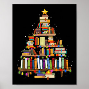 Boek Kerstboom Lichten Leraar Bibliothecaris Lees Poster