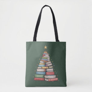 Boek Kerstboom Retro Boekenwurm Bibliotheek Draagtas