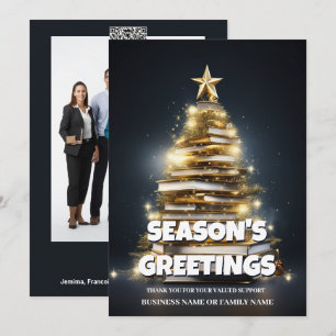 Boek kerstboom zakelijke vakantiefoto feestdagenkaart