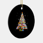 boek kerstboombibliothecaresboek liefhebbers xmas keramisch ornament (Rechts)