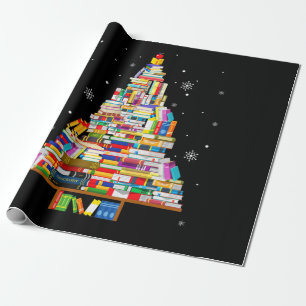 boek kerstboombibliothecaris - liefhebbers xmas cadeaupapier