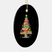 boek kerstboomgaard kerst bibliothecaris keramisch ornament (Rechts)