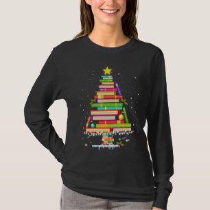 boek kerstboomgaard kerst bibliothecaris t-shirt