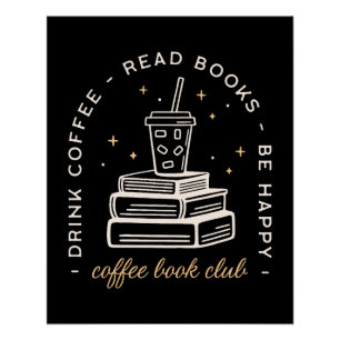 Boek koffie lezen citaten donkere academia estheti perfect poster