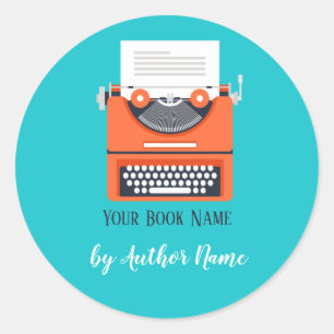Boek Launch Party Typewriter Ronde Sticker