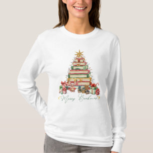Boek Liefhebber Merry Bookmas Kerstmis T-shirt