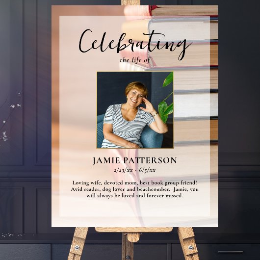 Boek Liefhebber Viering Van Het Leven Uw Foto Rouw Poster