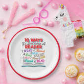 Boek Lover 10 manieren om lezer te worden Papieren Bordje (Feest)