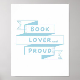 Boek Lover en Proud Pastel Blue Retro Poster