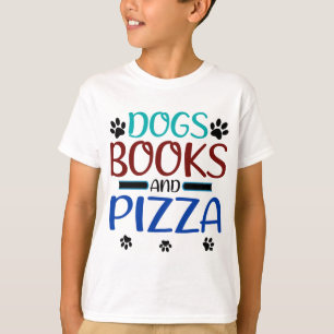Boek Lover Honden Boeken en Pizza Loving Reader T-shirt