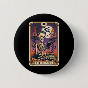 Boek Lover Tarot Kaart De lezer Mystic Funny Skel Ronde Button 5,7 Cm