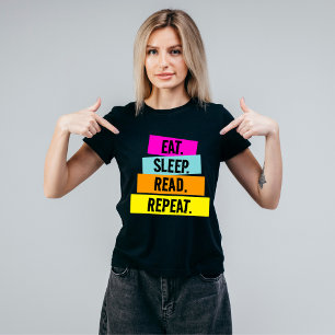 Boek Lover's Eat Sleep Lees Herhalen T-shirt