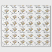 Boek met bloemen Vrolijk kerstfeest Cadeaupapier (Vlak)