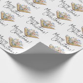 Boek met bloemen Vrolijk kerstfeest Cadeaupapier (Hoek)