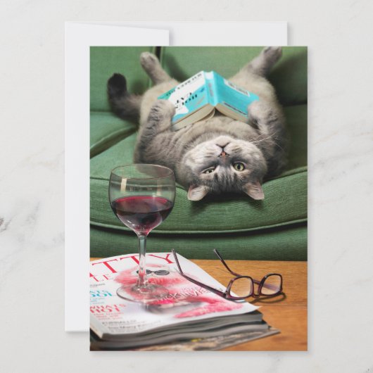 Boek met cat-lezen onderaan kaart (Voorkant)