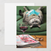 Boek met cat-lezen onderaan kaart (Voorkant / Achterkant)