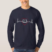 BOEK MET HEARBEAT-LIJN T-SHIRT (Voorkant)
