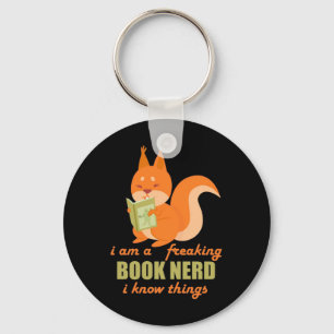 Boek Nerd Squirrel Sleutelhanger