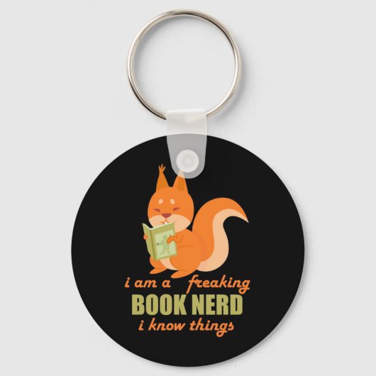 Boek Nerd Squirrel Sleutelhanger (Voorkant)