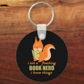 Boek Nerd Squirrel Sleutelhanger (Voorkant)