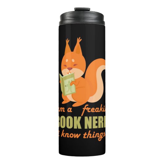 Boek Nerd Squirrel Thermosbeker (Voorkant)
